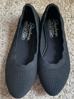 Skechers womens 6.5 memory foam slip on shoes knit ballerina comfort air cool